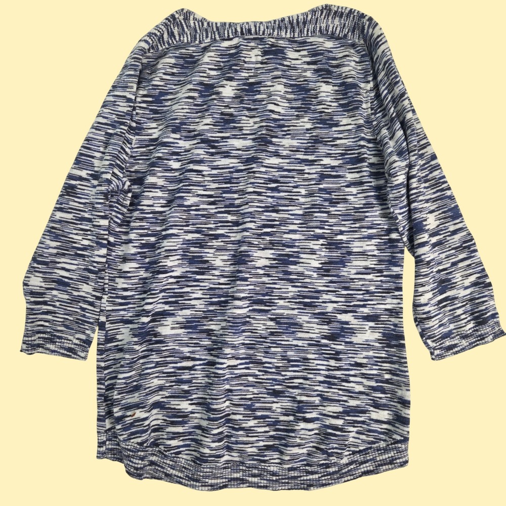 Shirt The Limited Women Small Blue Space Dye 3/4 Sleeve Knit Top